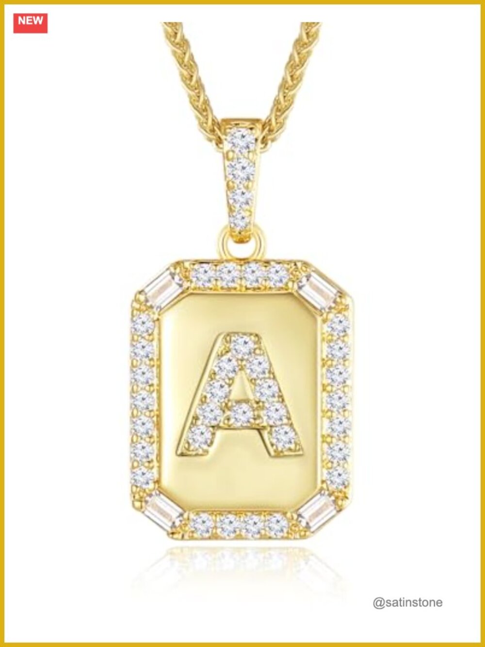 18K Gold Plated Sterling Silver Initial Pendant Necklace Dainty Letter